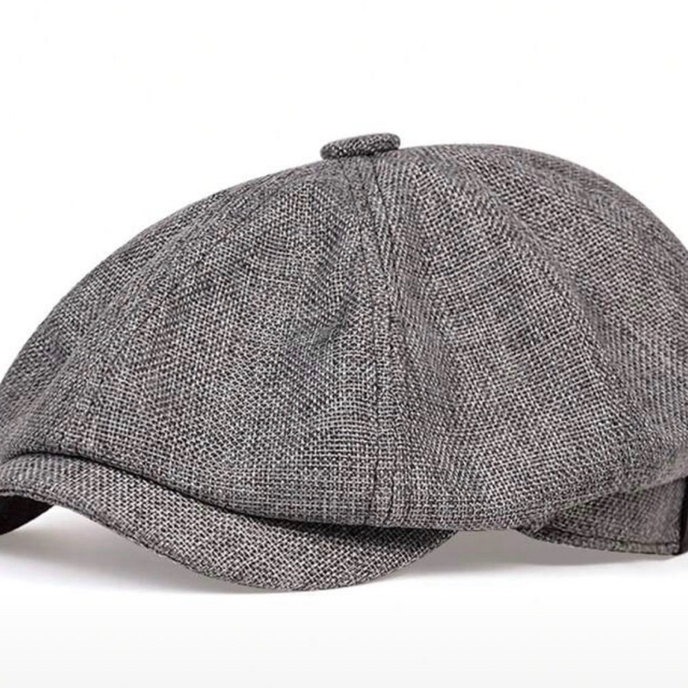 Lightweight Gray Tweed Newsboy Cap Spring/Summer style